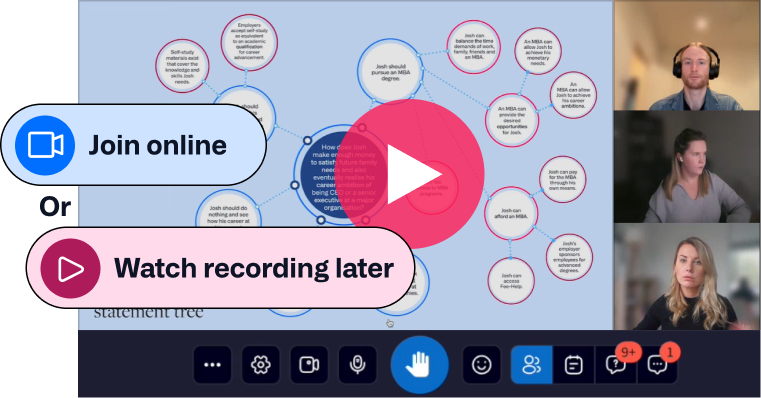 virtual classroom, join online or watch recording later